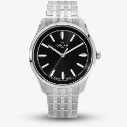 Orlam Mens Cadence Black Dial Silver Bracelet Watch ORSSBCA004