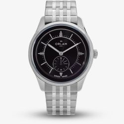 Orlam Mens Echo Black Dial Silver Bracelet Watch ORSSBEC003
