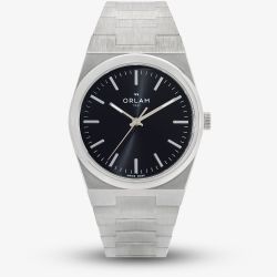 Orlam Mens Elan Black Dial Silver Bracelet Watch ORSSBEL002