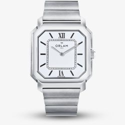 Orlam Mens Heritage White Square Dial Silver Bracelet Watch ORSSBHE004