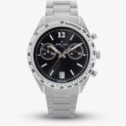 Orlam Mens Legend Black Dial Silver Bracelet Watch ORSSBLE003