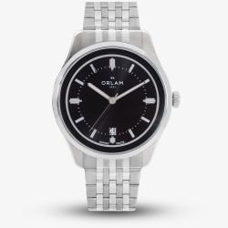 Orlam Mens Pulse Black Dial Silver Bracelet Watch ORSSBPU003
