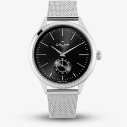 Orlam Mens Dawn Black Dial Mesh Bracelet Watch ORSSMAU005