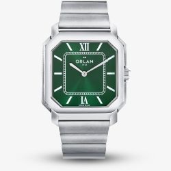 Orlam Mens Heritage Green Octagon Dial Bracelet Watch ORSSBHE007