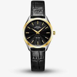 Rotary Ultra Slim Black Leather Watch LS08011/04