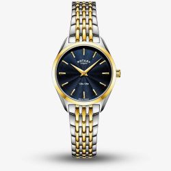 Rotary Ultra Slim Two Colour Navy Dial Watch LB08011/05