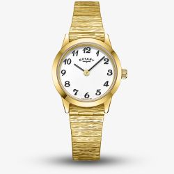 Rotary Ladies Heritage Expander Gold Plated White Dial Watch LB00762/01