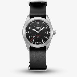 Rotary 1895 Commando Field Black Leather Nato Watch GS05535/19