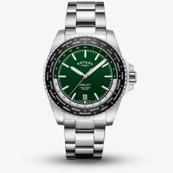Rotary Henley Worldtimer Green Dial Watch GB05370/78