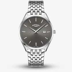 Rotary Mens Ultra Slim Grey Dial Watch GB08010/74
