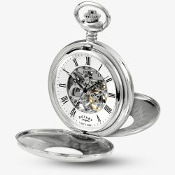 Rotary Heritage White Dial Skeleton Pocket Watch RP00726/01