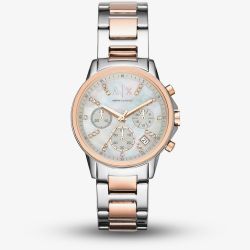 Armani Exchange Ladies Two Tone Chronograph Bracelet Watch AX4331