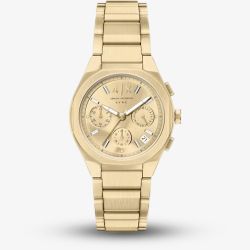 Armani Exchange Ladies Sync Gold Tone Bracelet Watch AX6034