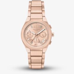 Armani Exchange Ladies Sync Rose Gold Tone Bracelet Watch AX6035
