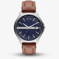 Armani Exchange Hampton Brown Leather Watch AX2133
