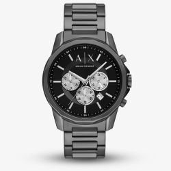 Armani Exchange Mens Banks Gunmetal Black Chronograph Watch AX1765