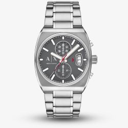 Armani Exchange Mens Silver Chronograph Watch AX2820