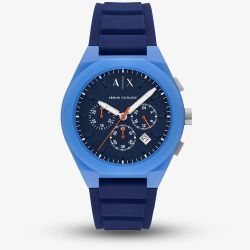 Armani Exchange Mens Sync Two Tone Blue Chronograph Watch AX4170