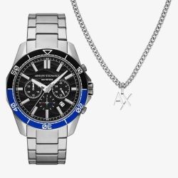 Armani Exchange Mens Spencer Watch & Necklace Set AX7166SET