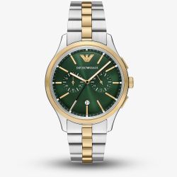 Emporio Armani Mens Dario Two Tone Chronograph Watch AR11692