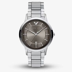 Emporio Armani Mens Archetipo Grey Dial Bracelet Watch AR11825