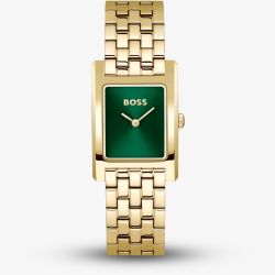BOSS Ladies Lucy Gold Tone Green Dial Watch 1502785