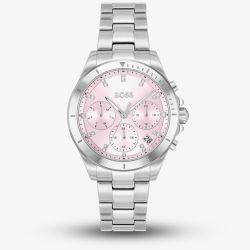 BOSS Ladies Alley Lux Crystal Pink Dial Quartz Watch 1502825