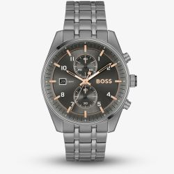 BOSS Skytraveller Grey Chronograph Watch 1514153