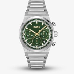BOSS Mens Candor Green Chronograph Watch 1514220