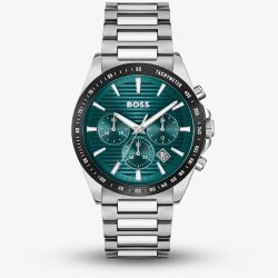 BOSS Mens Strike Green Chronograph Watch 1514241