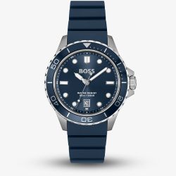 BOSS Mens Troper Sport Blue Rubber Strap Watch 1514292