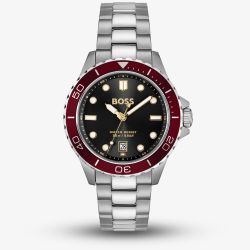 BOSS Mens Troper Sport Black Dial Red Bezel Watch 1514304