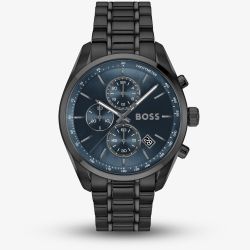 BOSS Mens Grand Prix Chronograph Black Bracelet Watch 1514314