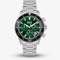 BOSS Mens Sealiner Chronograph Green Bracelet Watch 1514321