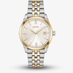 BOSS Mens Langford Two Tone Champagne Dial Bracelet Watch 1514358