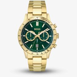 BOSS Mens Allure Gold Plated Chronograph Watch 1513923