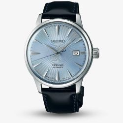 Seiko Mens Presage Cocktail Automatic Blue Leather Strap Watch SRPB43J1