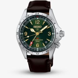 Seiko Mens Prospex Alpinist GMT Green Dial Strap Watch HBC007J1