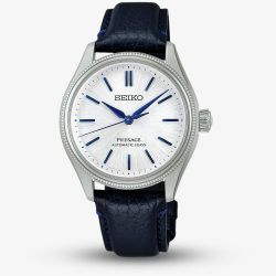 Seiko Limited Edition 145th Anniversary Presage Shironeri Navy Blue Leather Strap Watch Watch HCC004J1