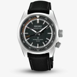 Seiko Mens Prospex 'Heritage Motoring' Countdown Speedtimer Petrol Blue Dial Leather Strap Watch HBC004J1
