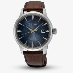 Seiko Mens Presage Midnight Blue Moon Cocktail Time Watch SRPK15J1