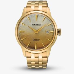 Seiko Presage Beer Julep Cocktail Time Gold Plated Watch SRPK46J1