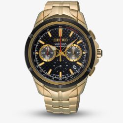 Seiko Mens Coutura Gold Plated Chronograph Watch SSB440P1