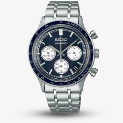 Seiko Mens Racing Sport Blue Chronograph Watch SSB477P1