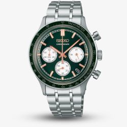 Seiko Mens Racing Sport Green Chronograph Watch SSB481P1