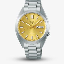Seiko Mens 5 Sports SNX Vintage Gold Dial Watch SRPL59K1