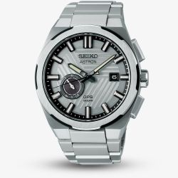 Seiko Mens Limited Edition Astron Solar System GPS Silvertone 'Earth' Bracelet Watch SSJ037J1