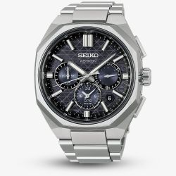 Seiko Mens Astron Tesselate GPS Solar Black Dial Titanium Bracelet Watch HAB002J1