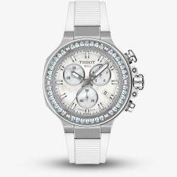 Tissot Ladies T-Race White Mother Of Pearl Dial Chronograph Watch T141.817.97.111.00