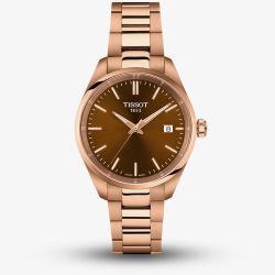Tissot Ladies PR 100 Rose Gold Brown Dial Date Watch T150.210.33.291.00